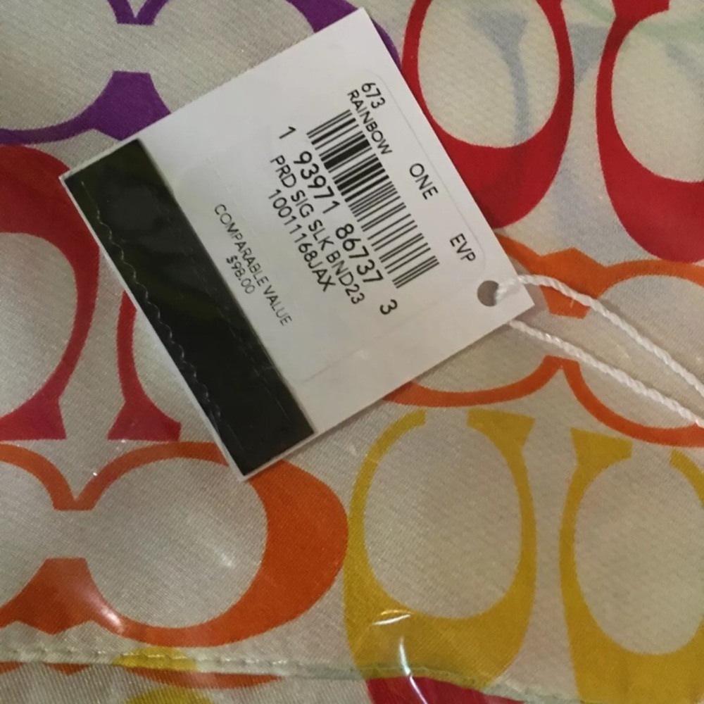 Coach Pride Rainbow Scarf Bandana NWT - Picture 5 of 6